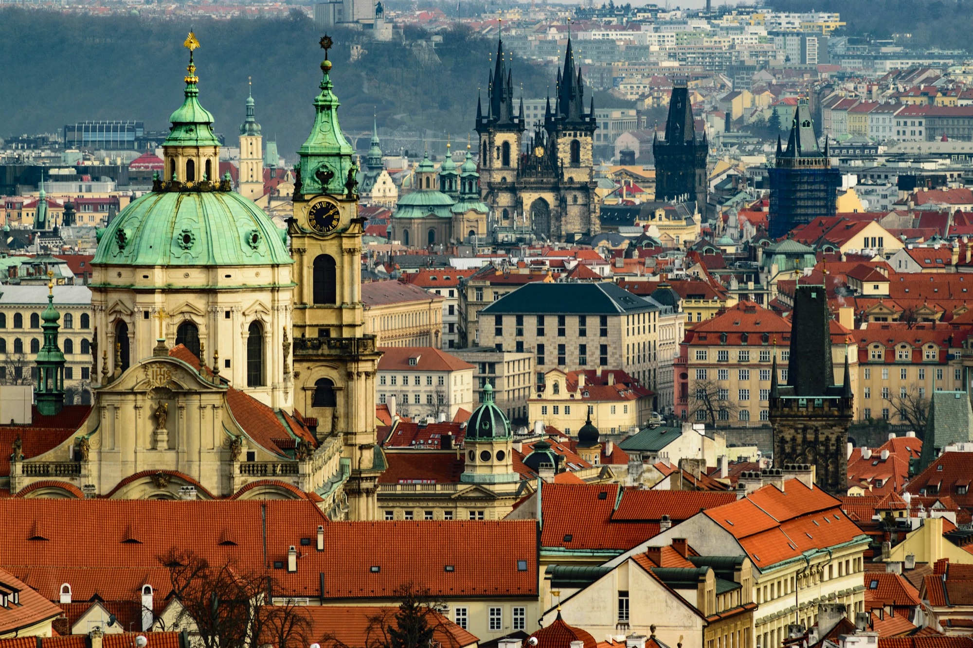 View of Malá Strana and the Týn Church from Břehová