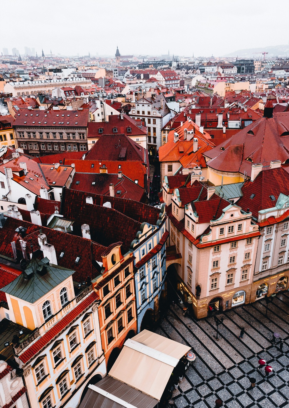 Detail of Prague's red rooftops